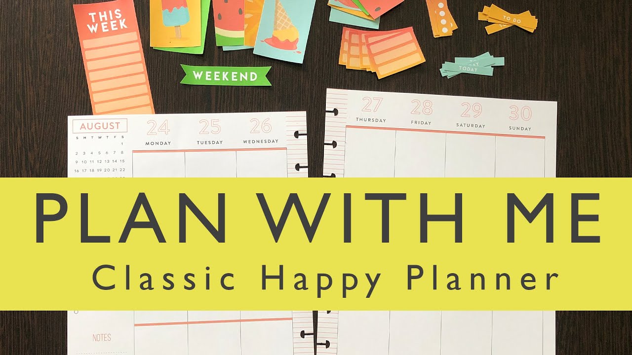 Plan With Me Classic Happy Planner August 2430, 2020 YouTube