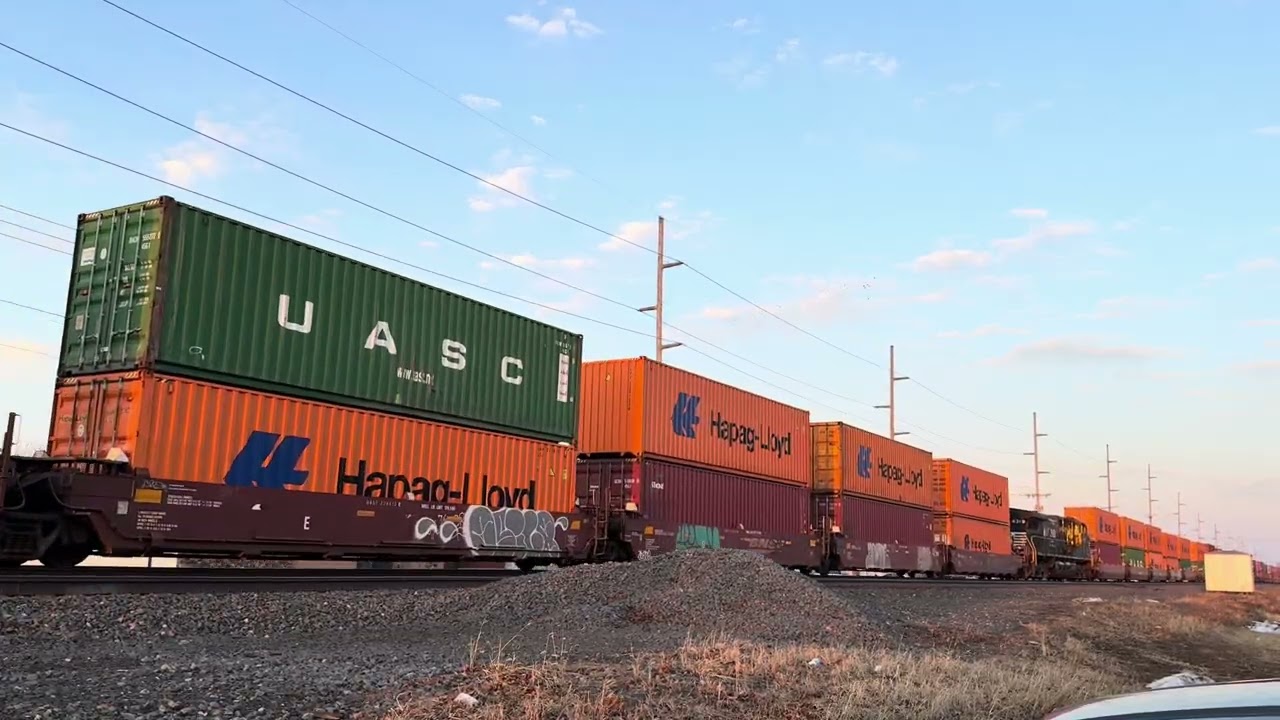 Norfolk Southern Container Train - Wauseon, Ohio (2/16/26) - Dog Barking