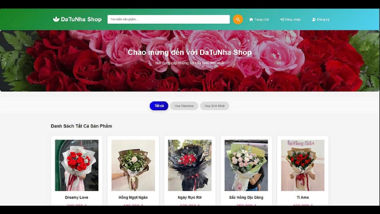 DaTuNha Flower Shop – Website Bán Hoa Trực Tuyến (HTML, CSS, JavaScript)