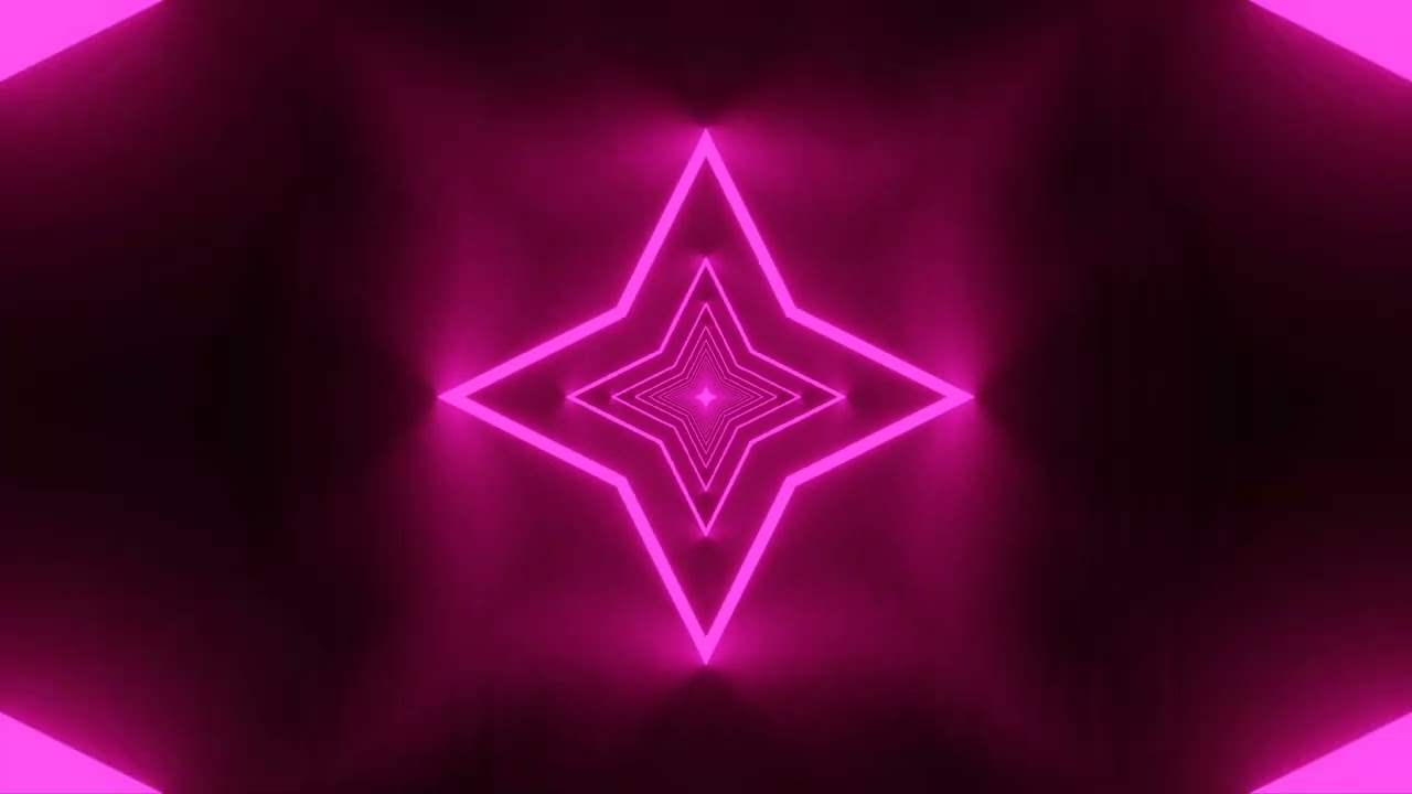 VJ LOOP NEON Pink Stars Tunnel 3D Vj Loops Abstract Background Video Lines Pattern 4k Screensaver