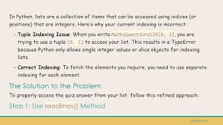 Solving the TypeError: list indices must be integers or slices, not tuple in Python