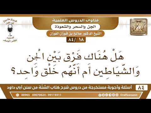 [18 /84] هل هناك فرق بين الجن والشياطين أم أنهم خلق واحد؟ | الشيخ صالح الفوزان