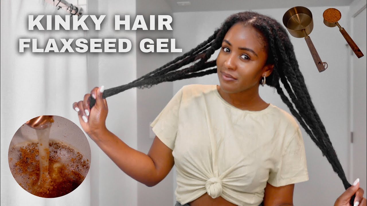HOW TO GET LONG SHINY HAIR EASY ORGANIC FLAXSEED GEL KINKY HAIR