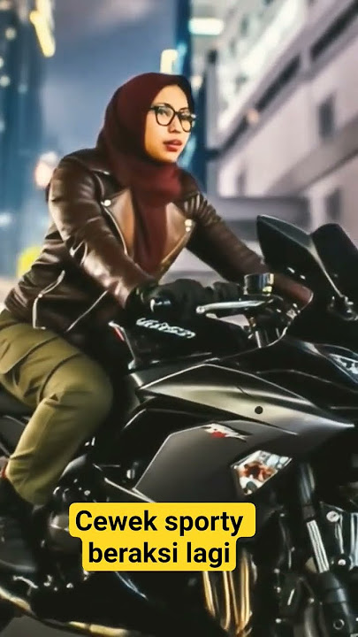 hijaber girl riding a sports motorbike #beutyfullgirl #hijab #hijabers #motorcycle #motor #aicover