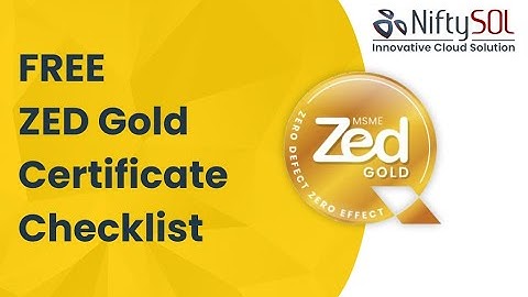 ZED Gold Certificate Checklist for FREE - NiftySOL