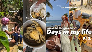 SPEND DAYS IN JAMAICA WITH ME PT2🌴labor and delivery story time, bestie brunch date, crab and more…