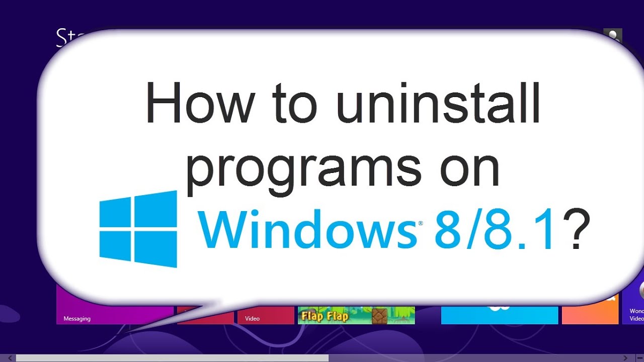 How to uninstall programs on windows 8 / 8.1 - YouTube
