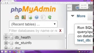 Create table in PHPMYADMIN