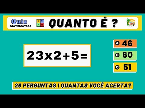 ➥ Quiz de Matemática Com Operações #1  Quiz Virtual [Você Acerta Todas?] 