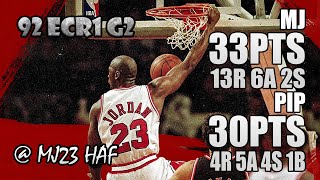 Michael Jordan & Scottie Pippen Highlights vs Heat (1992 ECR1 Game 2) - 63pts Total! Domination!