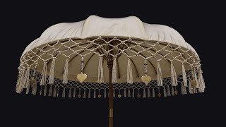 Umbrella (3ds max, marvelous designer, substance painter) (spent brass, wood and fabric)