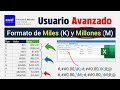 Formato de Miles (K) y Formato de Millones (M) con Números Positivos y Negativos al Tiempo