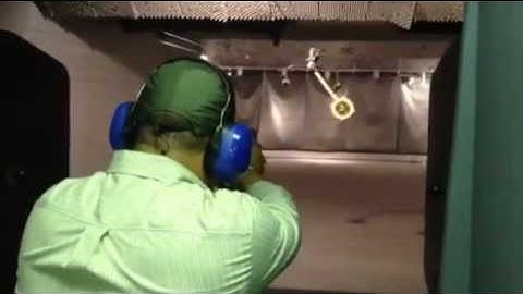 Target Is Moving at the Bridgeport Shooting Range. IDPA Marksman.