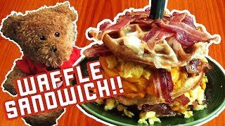 BELGIAN WAFFLE BREAKFAST SANDWICH CHALLENGE!!