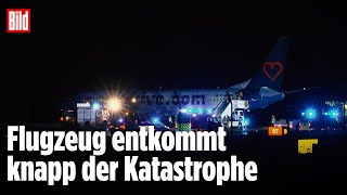 Horror-Landung In Münsterosnabrück Boeing Rutscht Über Die Landebahn