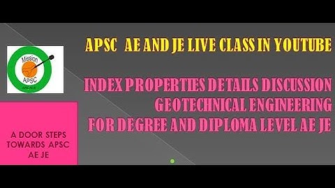 APSC AE JE LIVE CLASS GEOTECHNICAL ENGINEERING 1
