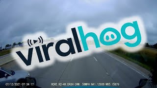 Car Spins Out Inches From Semi Truck || ViralHog