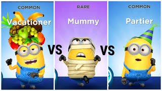 Minion Rush Vacationer VS Mummy VS Partier