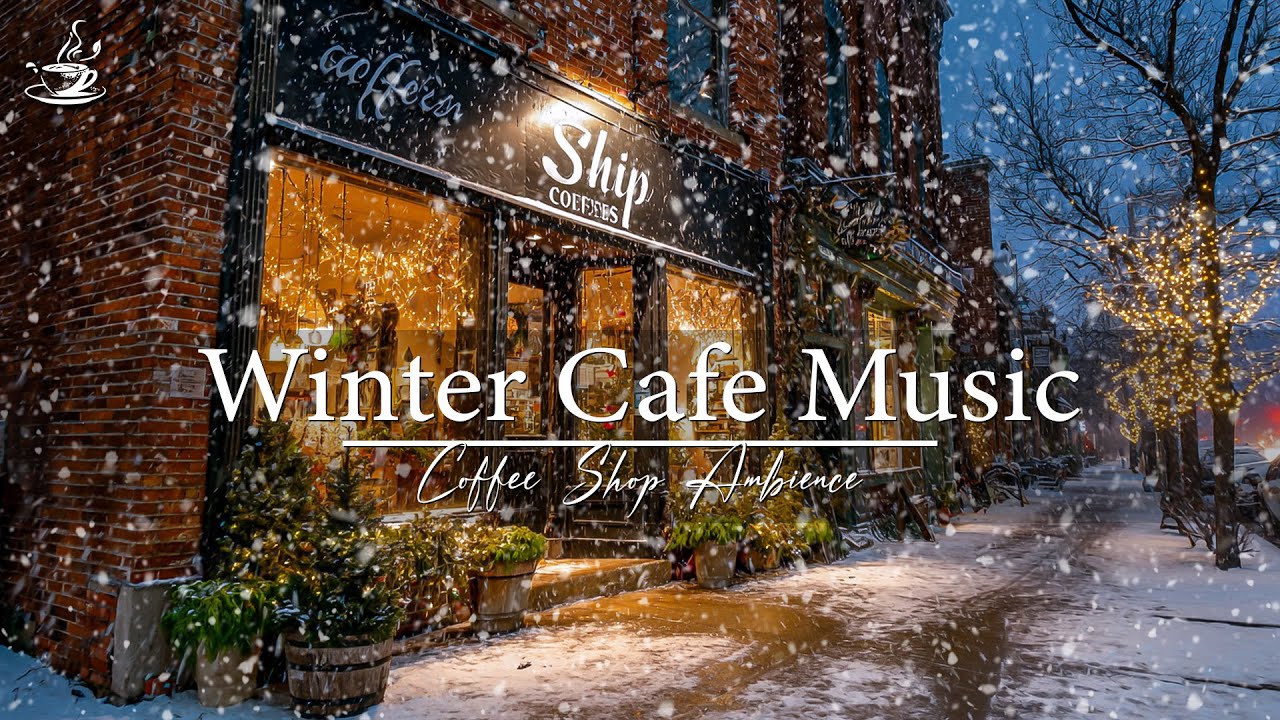 Зимний кофейный джаз ❄️ Уютная ночная атмосфера под приятную джазовую музыку и сильный снегопад