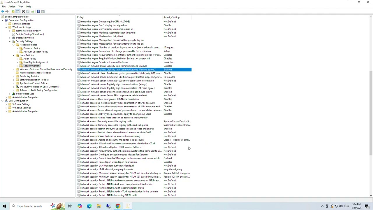 Resolution of Vulnerability Name SMB Signing not required
