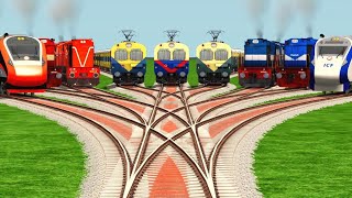 Realistic Railroad Train Crossing At Express Railgadi Tracks // Forked Railroad Tracks // live train