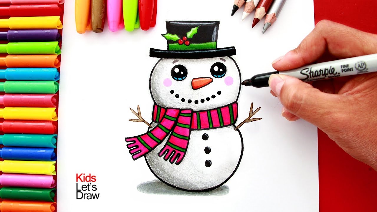 Aprende a Dibujar un MUÑECO DE NIEVE navideño clásico | How to Draw a Cute  Classic Christmas Snowman - thptnganamst.edu.vn