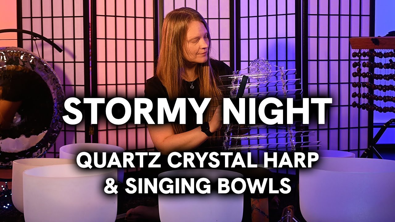 Rainy Evening Crystal Harp and Sound Bowl Healing | The ultimate reset for your nervous system