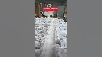 Scanned my town then 3D printed it #drone #town #warwick #3dprinting