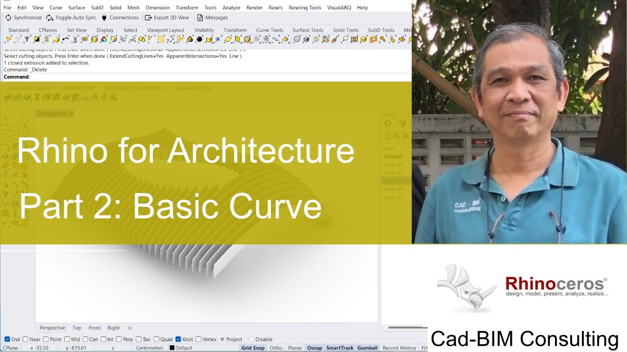 Rhino for Architecture part 2: Basic Curve - YouTube