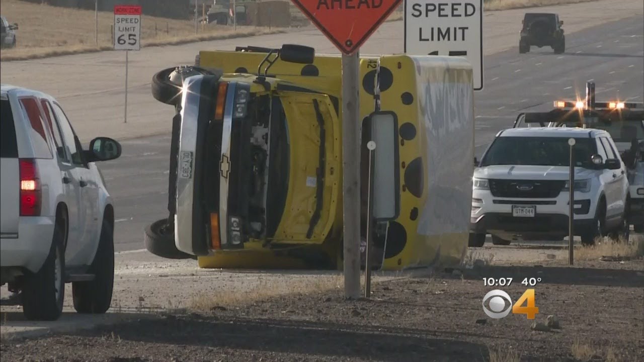 Passengers Hurt After Shuttle Bus Rolls Over Near DIA - YouTube