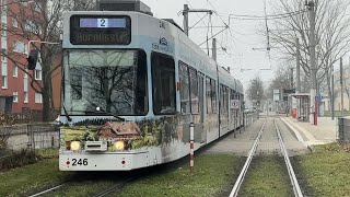 Public transport in❤️Freiburg Line 2 from Hornusstrasse to Dorfstraße🇩🇪