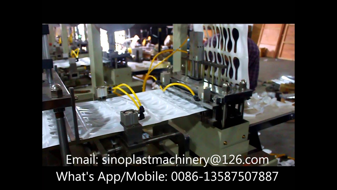 Automatic Plastic Spoon Thermoforming Machine from SINOPLAST MACHINERY YouTube
