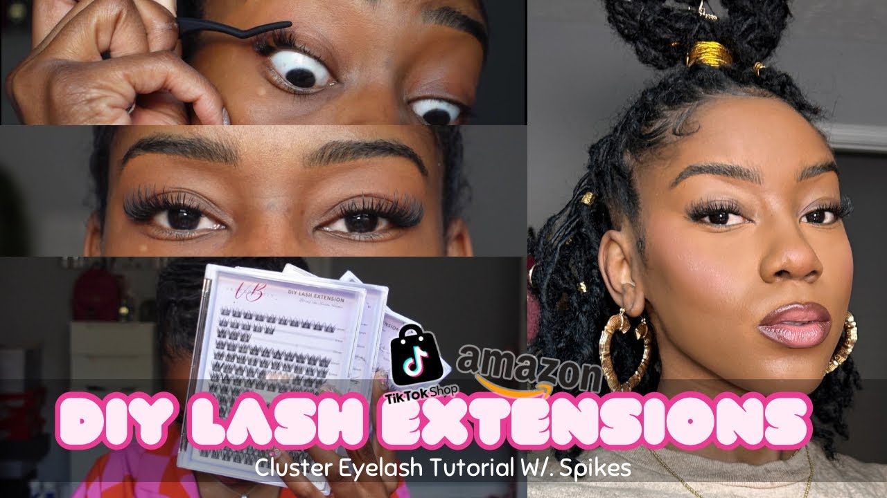 How to Do Lash Extensions At Home | DIY Cluster Eyelashes with Spikes ...