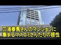 三浦春馬さんの自宅マンションで粘るマスコミの姿
