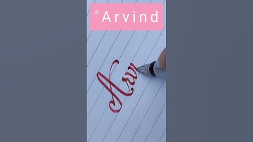 How to write "Arvind" name in calligraphy l #shortsfeed #shorts