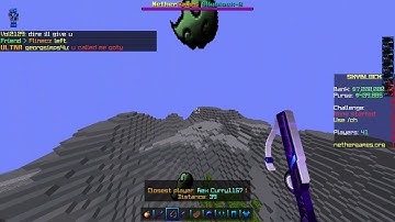 "Juburboiii" abusing a bug to get outside of /pvp on NetherGames Skyblock!