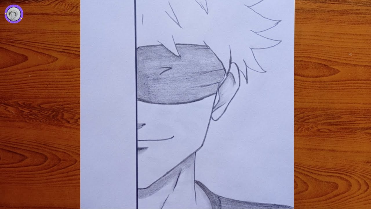 How to Draw Gojo Satoru Half Face ALT Step by Step | Jujutsu Kaisen Anime Drawing Tutorial