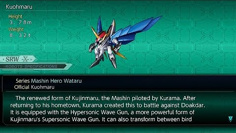Ally Kuohmaru All Attacks (Mashin Hero Wataru), Super Robot Wars X.