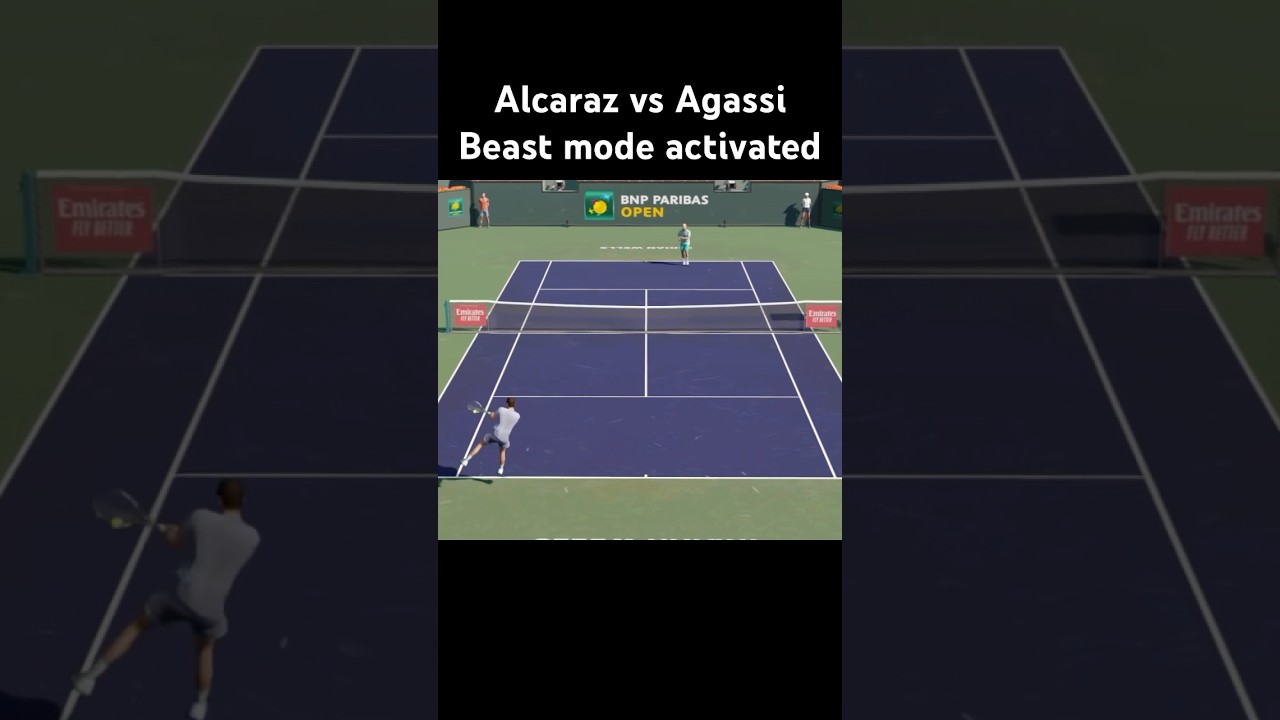 Top Spin 2k25 Alcaraz vs Agassi Beast mode activated 