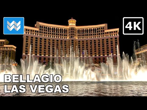 [4K] Bellagio Fountain Water Show at Night - Las Vegas Strip Best Attraction & Vacation Travel Guide