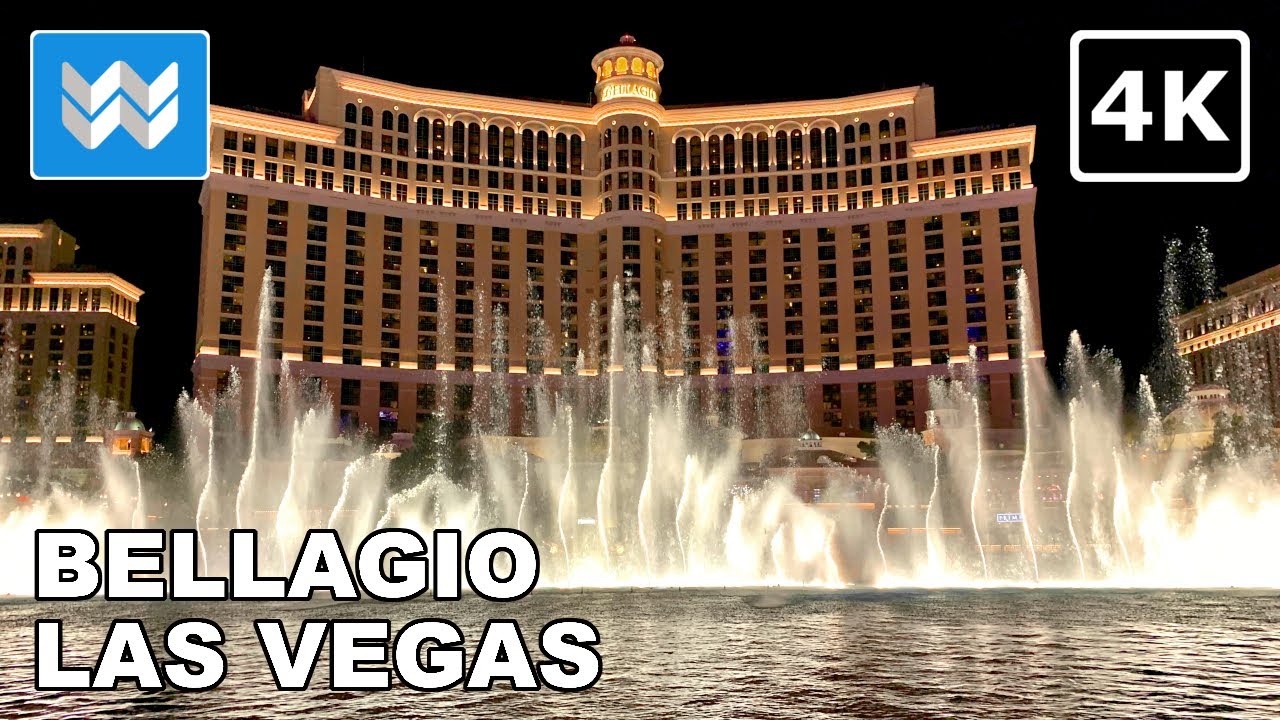 4K] Bellagio Fountain Water Show at Night - Las Vegas Strip Best Attraction  & Vacation Travel Guide 