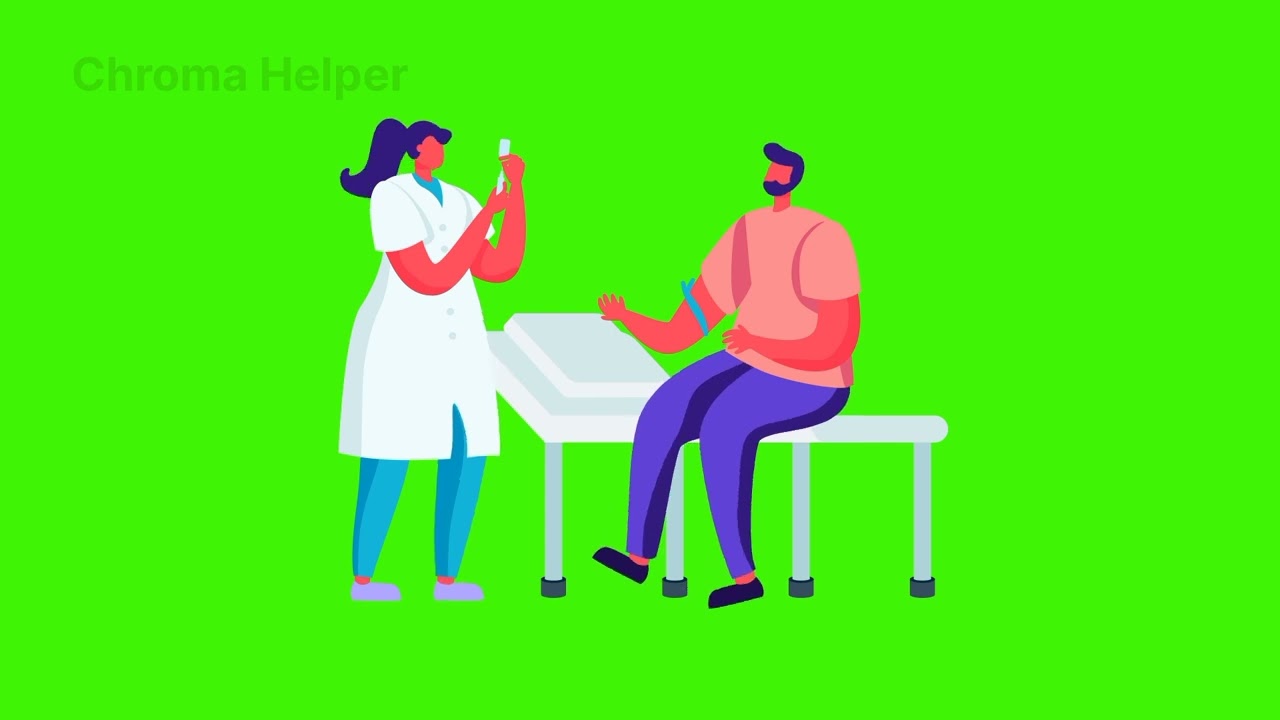 Doctor on Green Screen background, Animated, 2d characters 