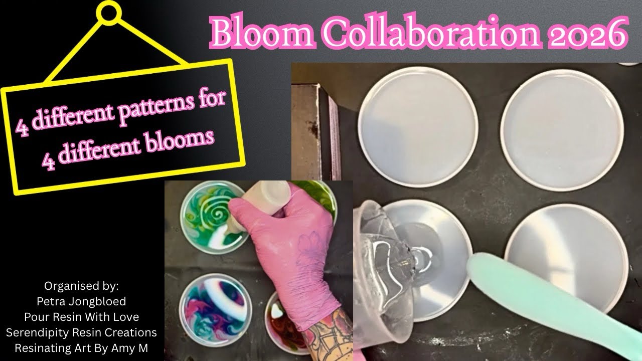 Использование различных узоров для создания разных цветов! Техника эпоксидной смолы. Bloom Collab...