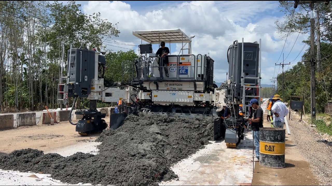 ใหม่แกะกล่อง ลงงานนี้โดยเฉพาะ ปูคอนกรีต17กิโลเมตร WIRTGEN SP64