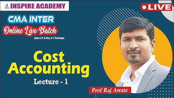 Standard costing lecture 1 I Inter costing I by raj awate | CMA,CA|