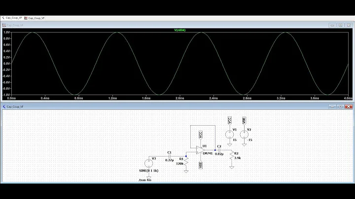 LTspice tutorial 2 : Design and simulation of capacitor coupled voltage follower circuit
