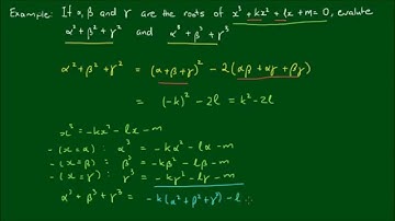 Relationship between roots and coefficients for 3rd Order Polynomials