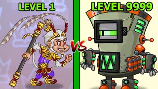 BOM NGUYÊN TỬ LV100 VỚI 500K MÁU 300K DAME VS NGỘ KO Tower Conquest - TOP GAME ANDROID IOS THÀNH EJ screenshot 5