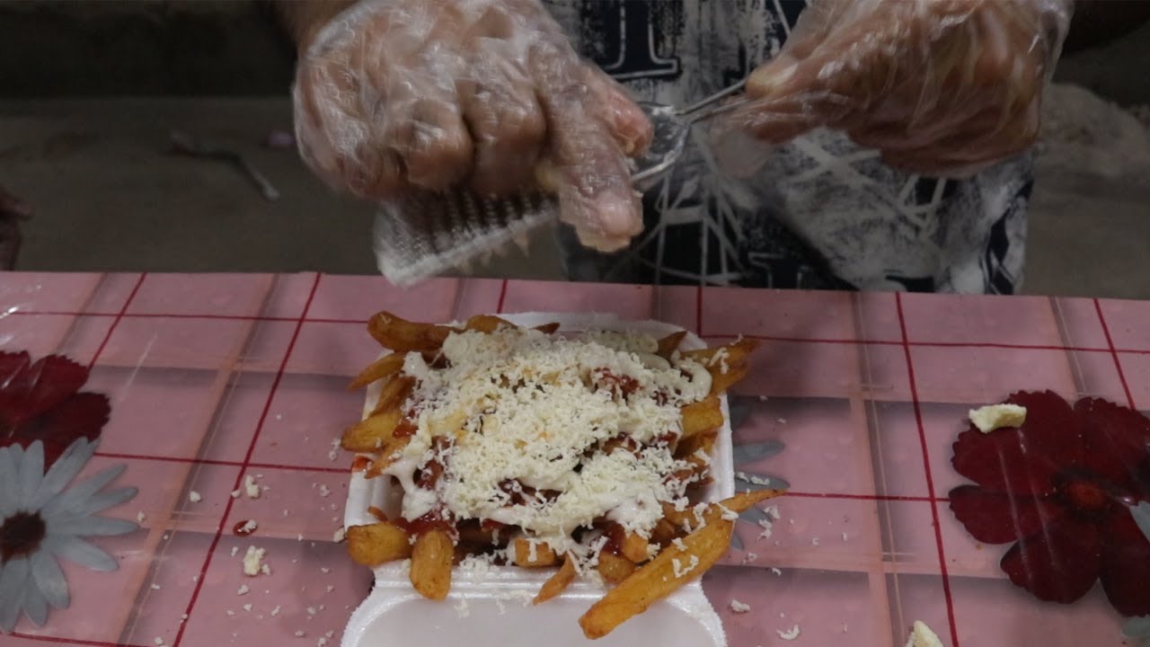 CHEESE FLAVOURED FRIES KARACHI STREET FOOD BEST CHEESE FRIES IN