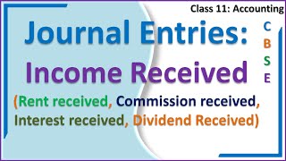 Journal Entries, Income Received